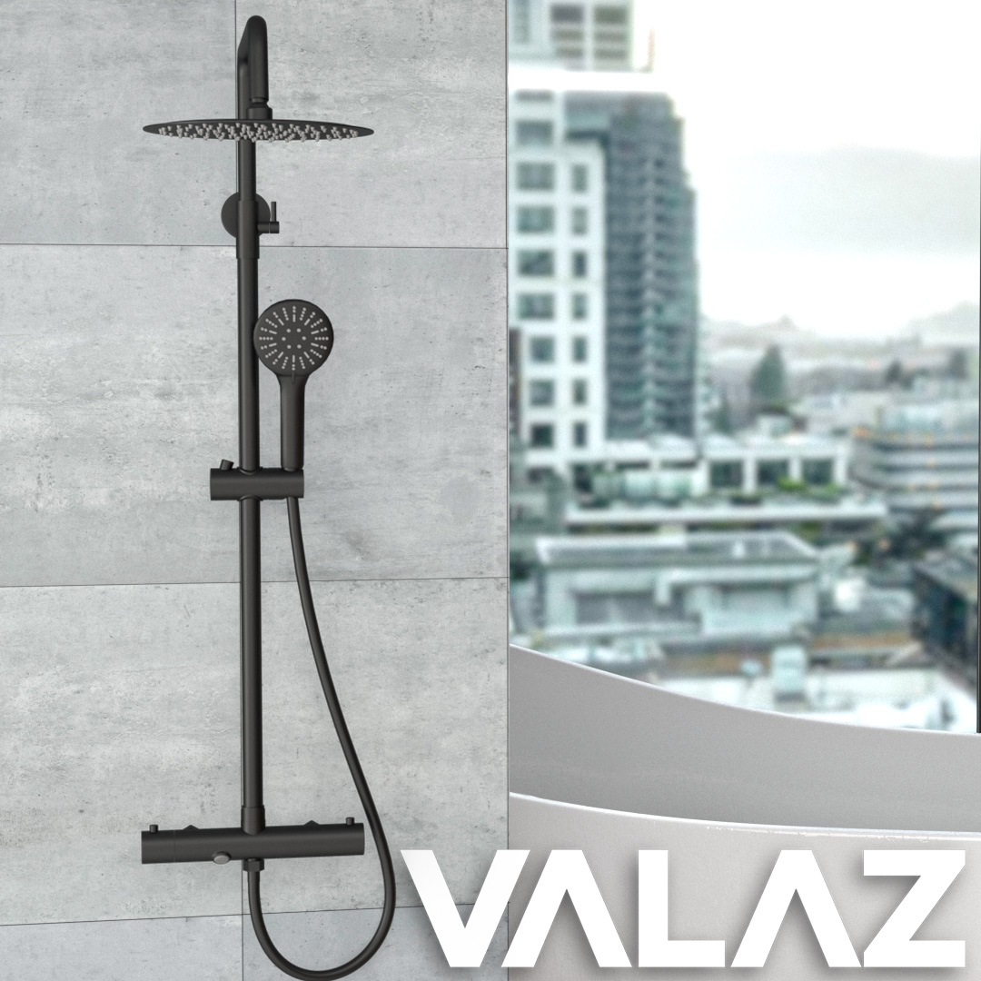 Colonne Douche Thermostatique Plaza Noir Mat