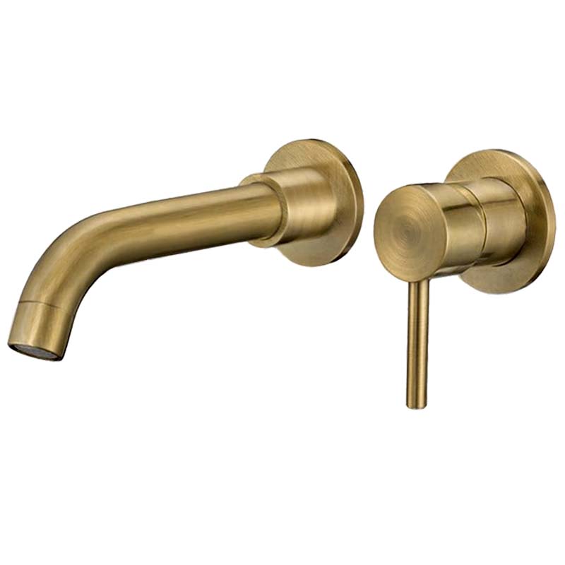 Grifo de lavabo empotrado caño 15 cm Guadiana dorado envejecido Valaz