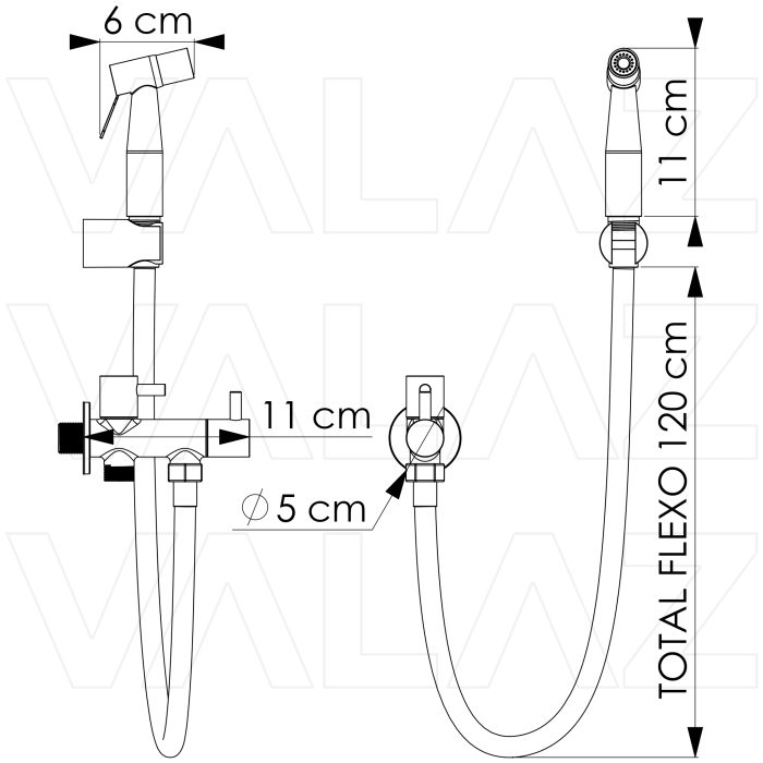 Grifo de bidet empotrado redondo 1 vía negro mate Serie Cabriel - Imagen 2