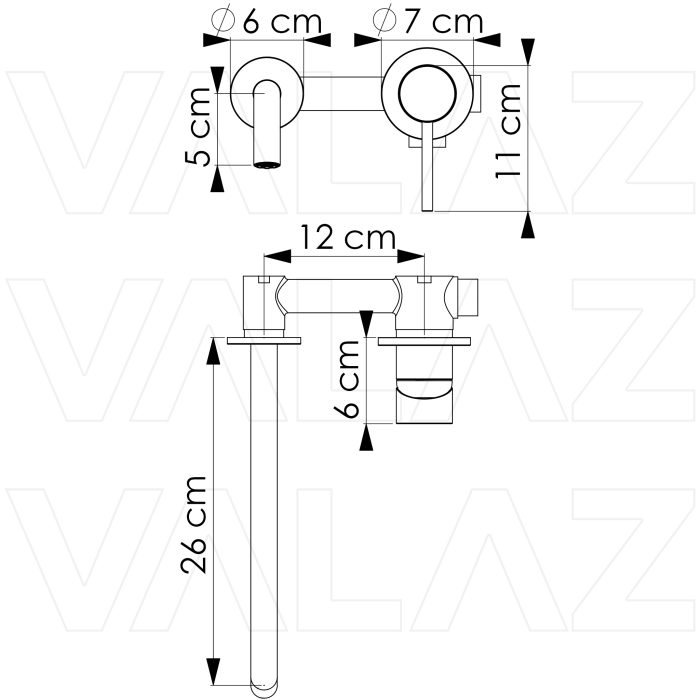 Grifo lavabo empotrado redondo monomando acero cepillado caño fino de 26cm y fijo serie Deva - immagine 2